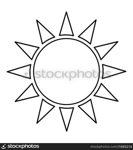 Sun icon flat line illustration vector isolated on white background eps 10. Sun icon flat line illustration vector isolated on white background