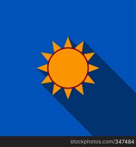 Sun icon in flat style with long shadow. Sun icon, flat style