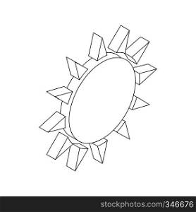 Sun icon in isometric 3d style isolated on white background. Sun icon, isometric 3d style