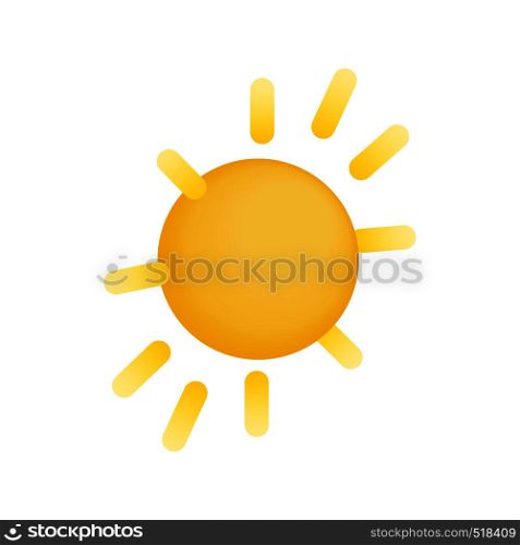 Sun icon in isometric 3d style on a white background. Sun icon, isometric 3d style