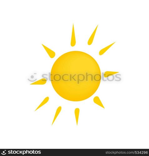 Sun icon in isometric 3d style on a white background. Sun icon, isometric 3d style
