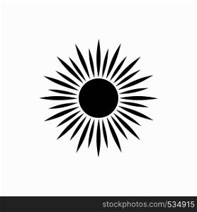 Sun icon in simple style isolated on white background. Summer and heat symbol. Sun icon, simple style