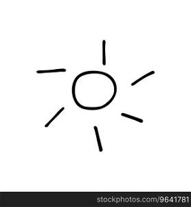 Sun icon in style doodle Royalty Free Vector Image