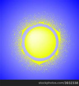 Sun Icon Isolated on Blue Sky Background.. Yellow Sun Icon