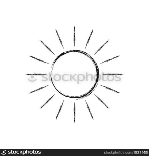 Sun icon isolated on white background. Vector illustration