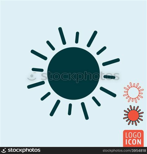 Sun icon isolated. Sun icon. Sun symbol. Sunlight icon isolated. Vector illustration
