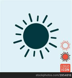 Sun icon isolated. Sun icon. Sun symbol. Sunlight icon isolated. Vector illustration