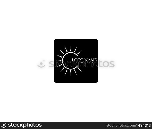 Sun icon logo design vector