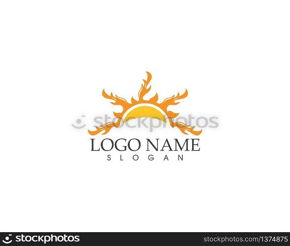 Sun icon logo template vector