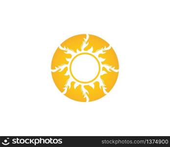 Sun icon logo template vector