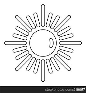 Sun icon. Outline illustration of sun vector icon for web. Sun icon, outline style