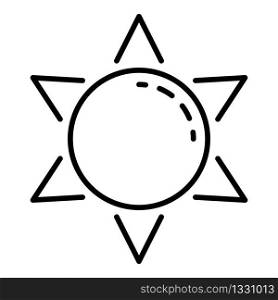 Sun icon. Outline sun vector icon for web design isolated on white background. Sun icon, outline style