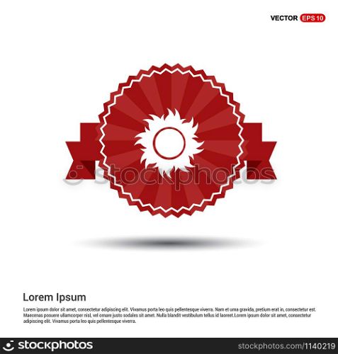 Sun Icon - Red Ribbon banner