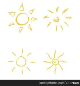Sun icon set, vector illustration