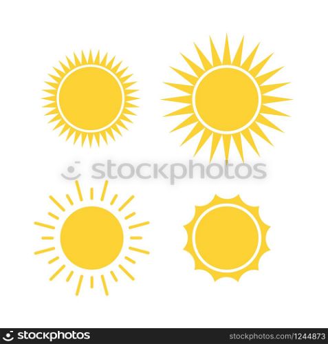 sun icon set vector illustration isolated white background