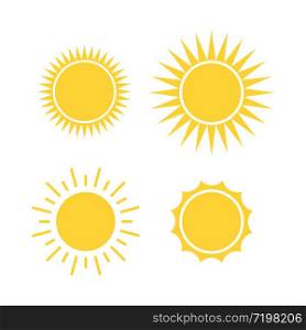 sun icon set vector illustration isolated white background