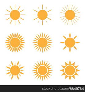 Sun icon set vector image