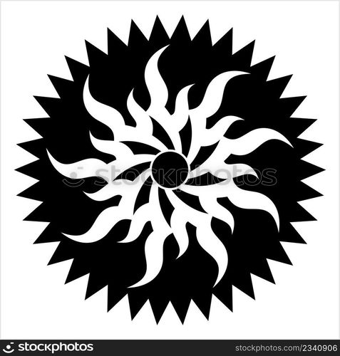 Sun Icon, Solar Planet Icon, Star Of Solar System Vector Art Illustration