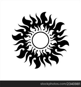 Sun Icon, Solar Planet Icon, Star Of Solar System Vector Art Illustration