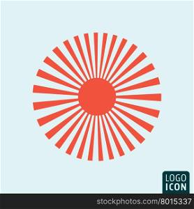 Sun icon. Sun logo. Sun symbol. Sunshine icon isolated minimal design. Vector illustration. Sun icon template