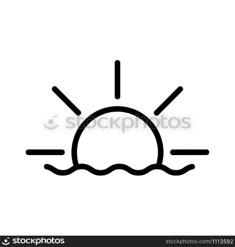 Sun icon vector. A thin line sign. Isolated contour symbol illustration. Sun icon vector. Isolated contour symbol illustration