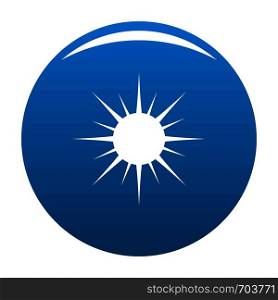 Sun icon vector blue circle isolated on white background . Sun icon blue vector