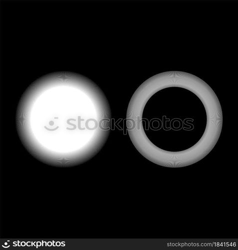 Sun icon white color vector illustration flat style simple image set ...