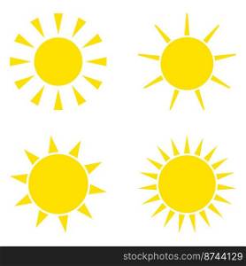 Sun icons set on a white background a vector illustration. Sun icons set on a white background vector illustration