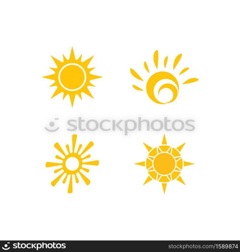 sun illustration logo vector icon template