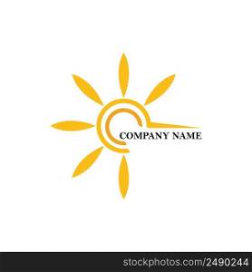 sun illustration logo vector icon template design