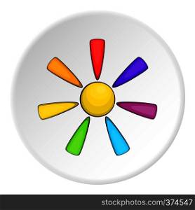 Sun in colours of LGBT icon. Cartoon illustration of sun in colours of LGBT vector icon for web. Sun in colours of LGBT icon, cartoon style