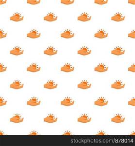 Sun in hand pattern seamless vector repeat for any web design. Sun in hand pattern seamless vector