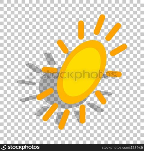 Sun isometric icon 3d on a transparent background vector illustration. Sun isometric icon