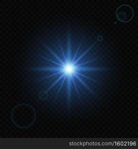 Sun light flash with lens flare effect on transparent background. Sun light flash with lens flare effect Template for your design