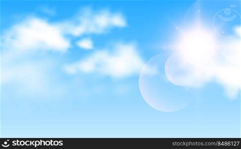 sun light with clouds on sky background