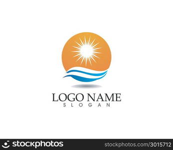 Sun logo and symbols star icon web Vector -