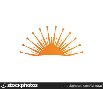 Sun logo and symbols star icon web Vector