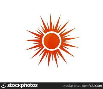 Sun logo and symbols star icon web Vector -