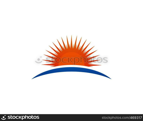 Sun logo and symbols star icon web Vector -