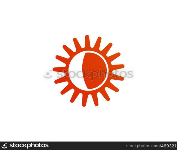 Sun logo and symbols star icon web Vector -