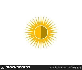 Sun logo and symbols star icon web Vector -