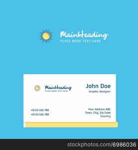 Sun logo Design with business card template. Elegant corporate identity. - Vector