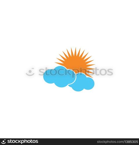 sun Logo Icon Vector with cloud Template