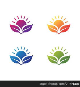 Sun logo template vector icon set design