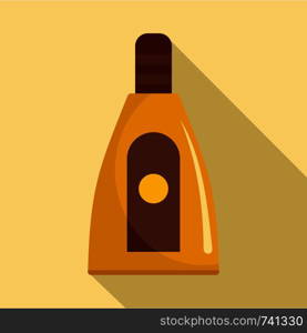 Sun lotion icon. Flat illustration of sun lotion vector icon for web design. Sun lotion icon, flat style