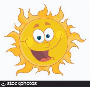 Sun Mascot Cartoon Character