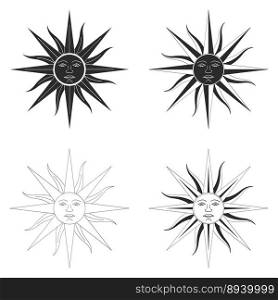 Sun may ancient symbol incan god inti vector image