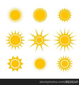 Sun or star cartoon icons emoji emoticons vector image