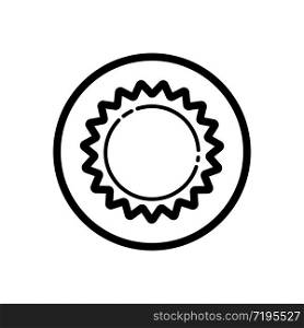 Sun. Outline icon in a circle. Isolated weather vector illustration