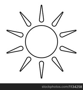 Sun outline isolated on white background . Line icon design element. Sunny Weather Element .Symbol for your web site design, app, UI. Vector illustration, EPS